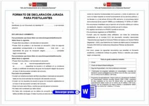 Formato De Declaraci N Jurada Para Postulantes Gratis