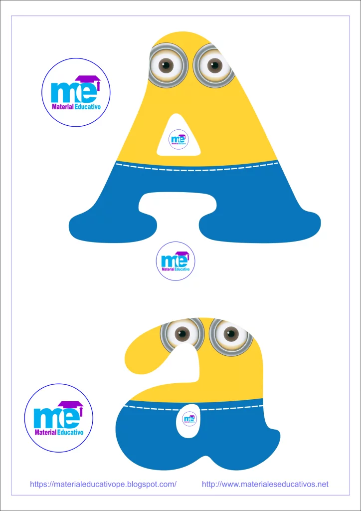 ABECEDARIO MINIONS DE LA A - J