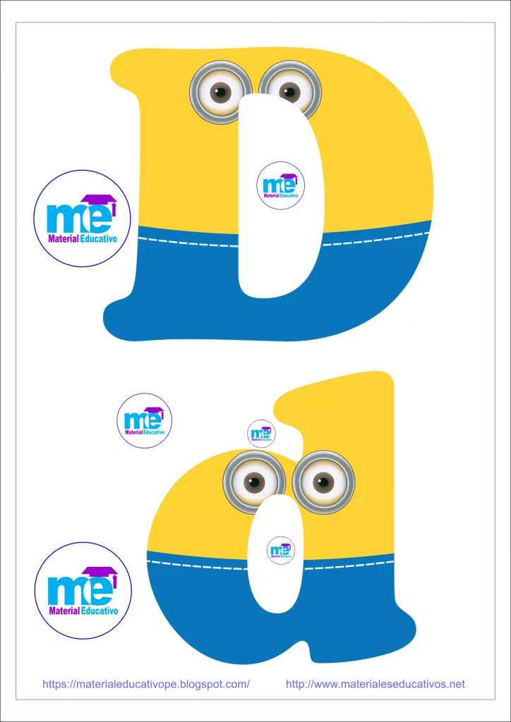 ABECEDARIO MINIONS DE LA A - J