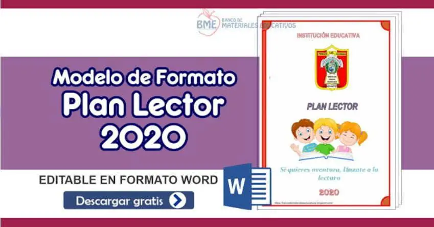 Modelo de Formato Plan Lector 2020