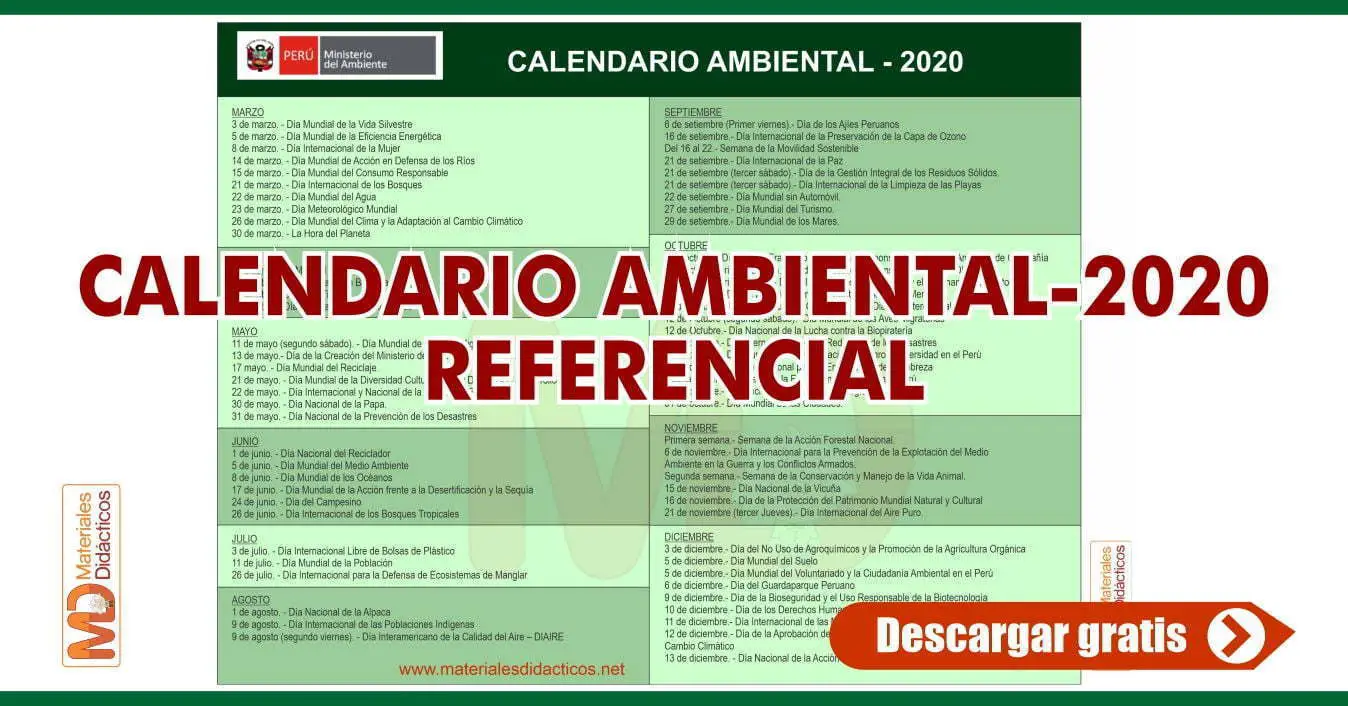 CALENDARIO AMBIENTAL 2020 REFERENCIAL