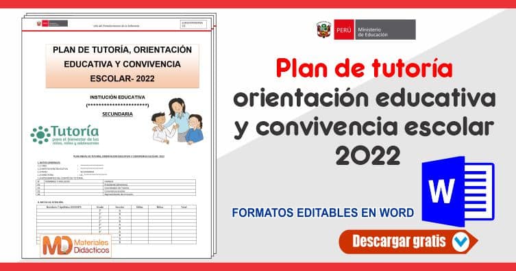 Plan de tutoria orientacion educativa y convivencia escolar 2022