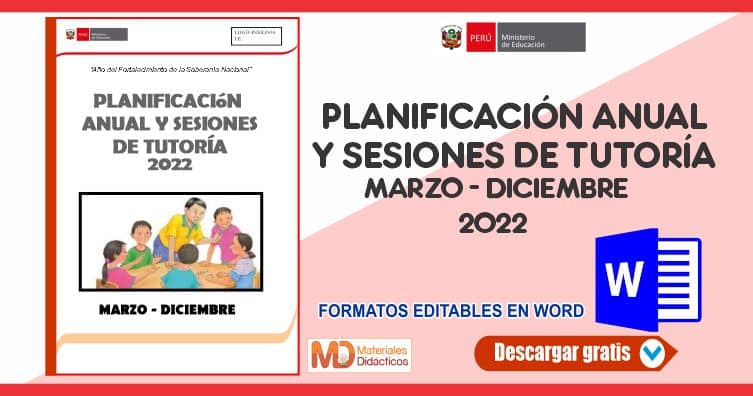 PLANIFICACION ANUAL Y SESIONES DE TUTORIA 2022 MARZO DICIEMBRE 1