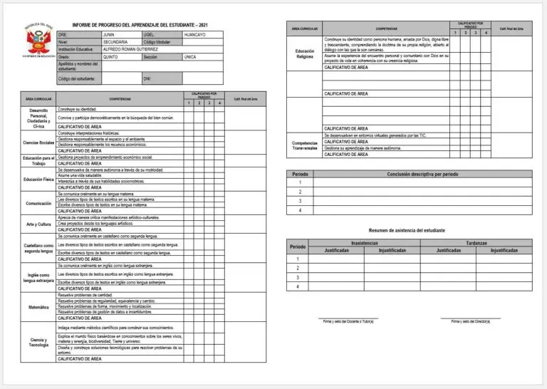 Formato Oficial De Boleta De Notas 2021 Minedu Materiales Didacticos Hot Sex Picture 9016