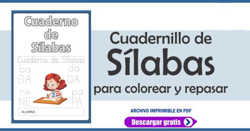 Cuaderno de Silabas para colorear y repasar