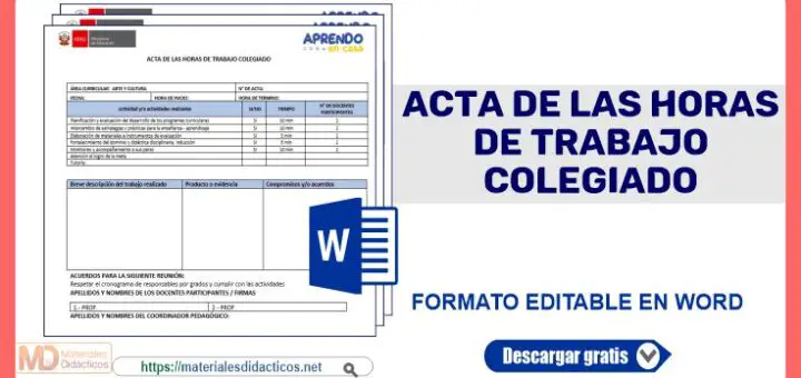 Formato Acta De Colegiado Referencia Materiales Didacticos