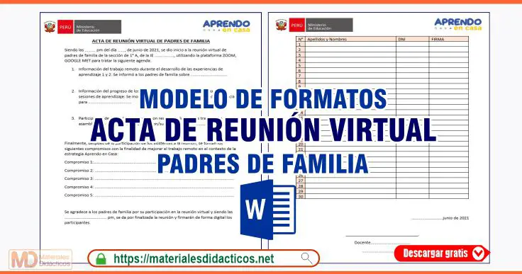 ACTA DE REUNION VIRTUAL PADRES DE FAMILIA