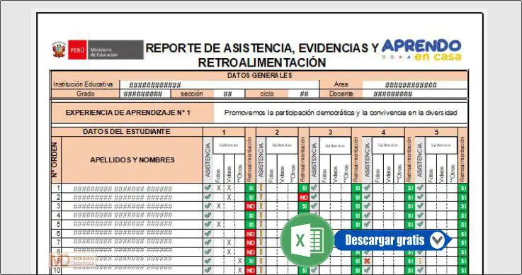 REPORTE AUTOMATIZADO DE ASISTENCIA EVIDENCIAS Y RETROALIMENTACION APRENDO EN CASA