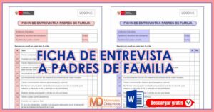 Ficha De Entrevista A Padres De Familia Materiales Didacticos