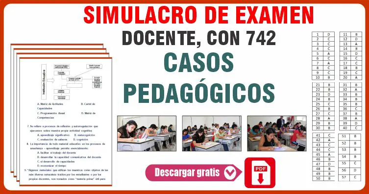 Simulacro de examen docente con 742 casos pedagogicos