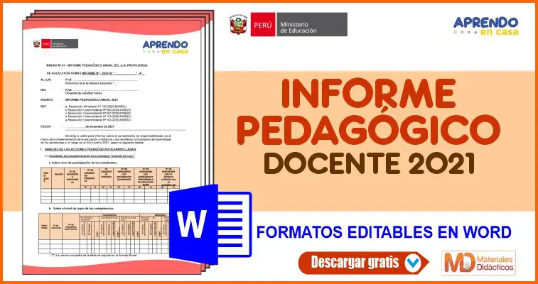 FORMATO INFORME PEDAGOGICO 2021 MD