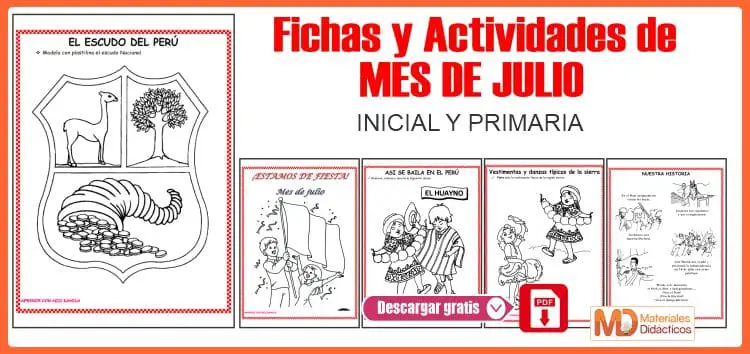 FICHAS Y ACTIVIDADES MES DE JULIO INICIAL Y PRIMARIA MD