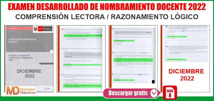 EXAMEN DESARROLLADO DE NOMBRAMIENTO DOCENTE 2022 1