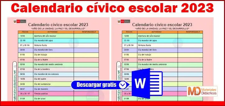 Calendario civico escolar 2023
