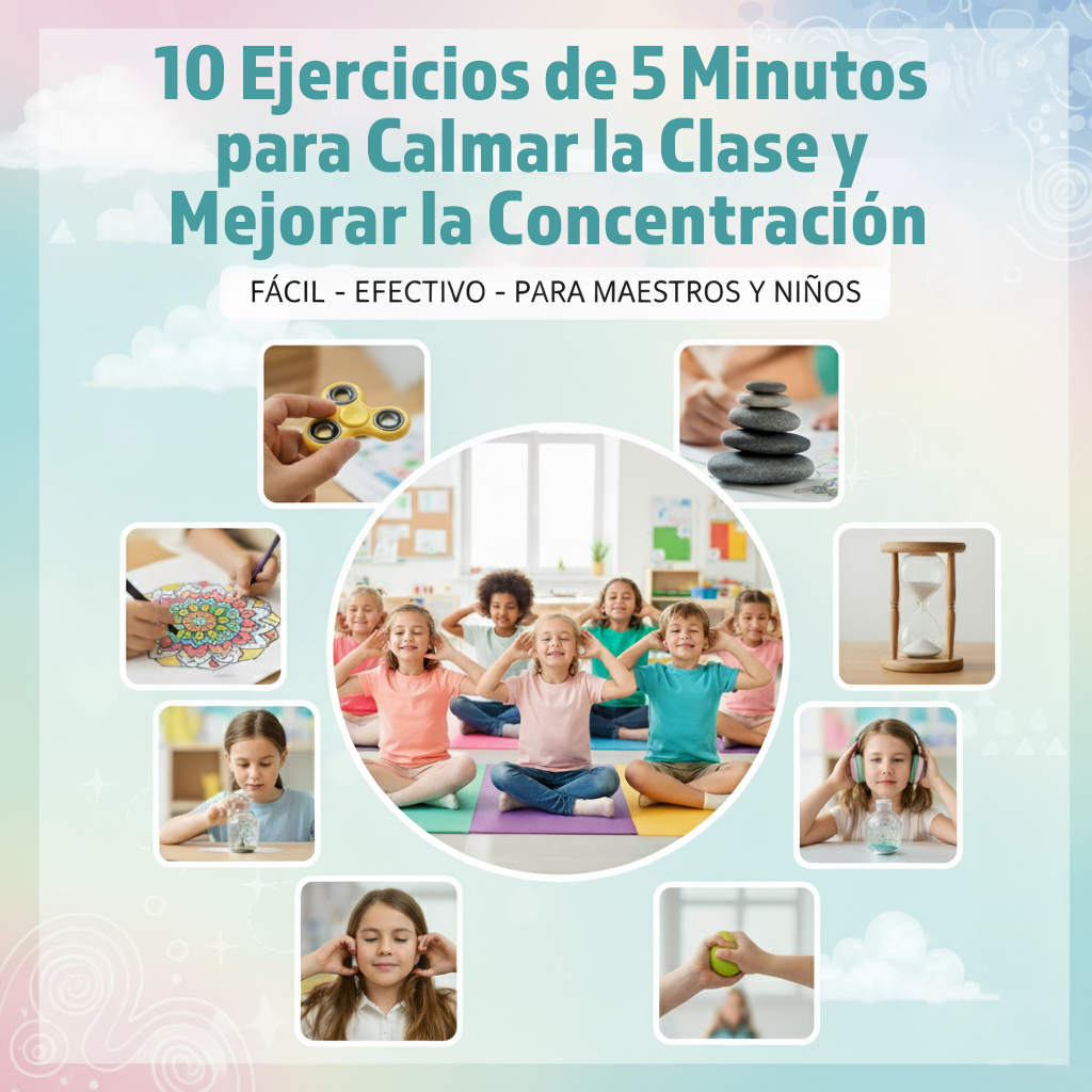 10 Ejercicios de 5 Minutos para Calmar la Clase y Mejorar la Concentración